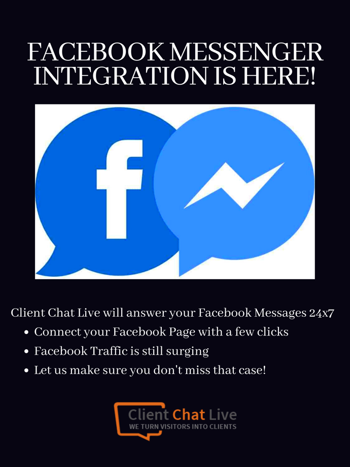 Client Chat Live will answer your Facebook Messages 24X7